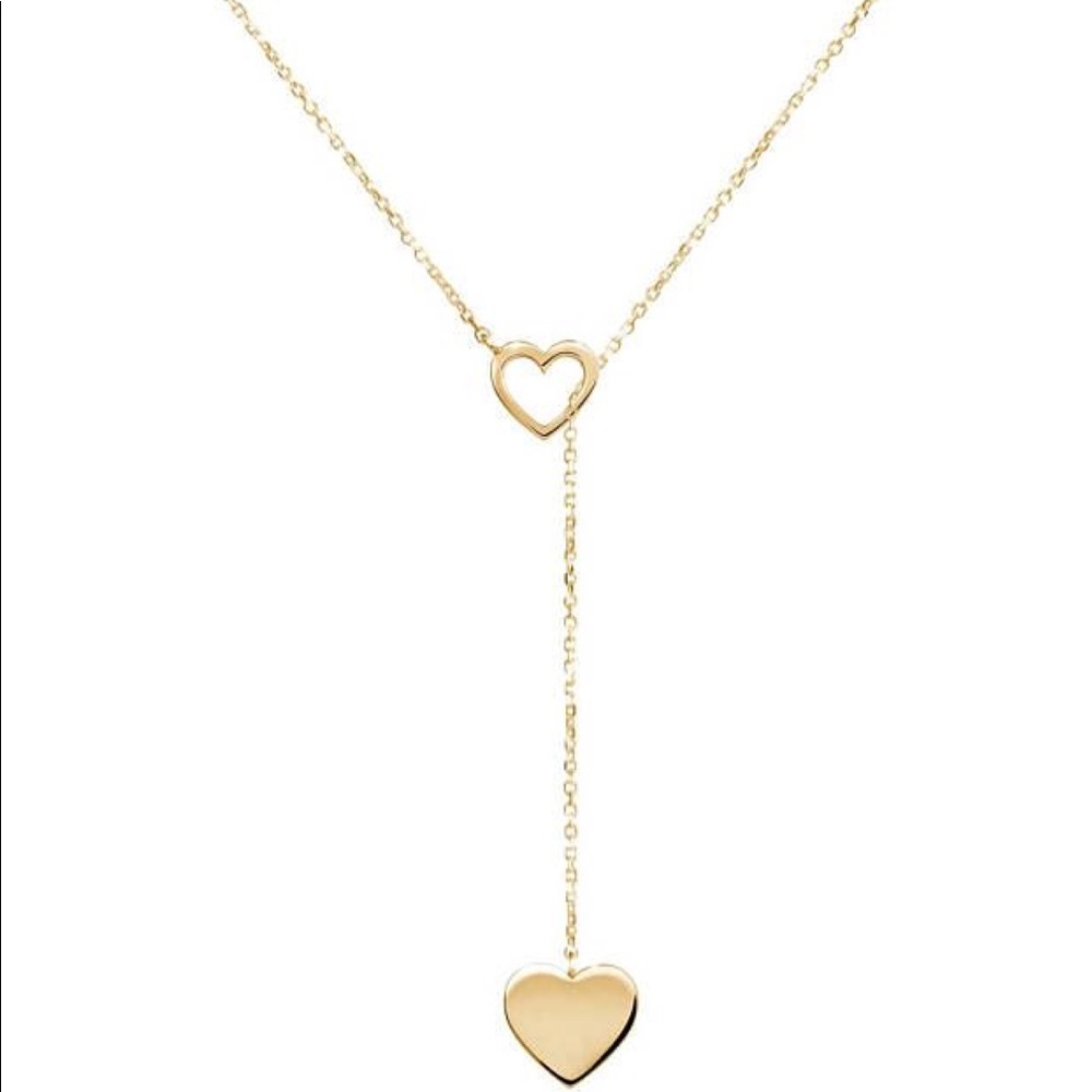 Dainty Gold Jewelry- Heart ❤️ lariat necklace - Picture 4 of 4